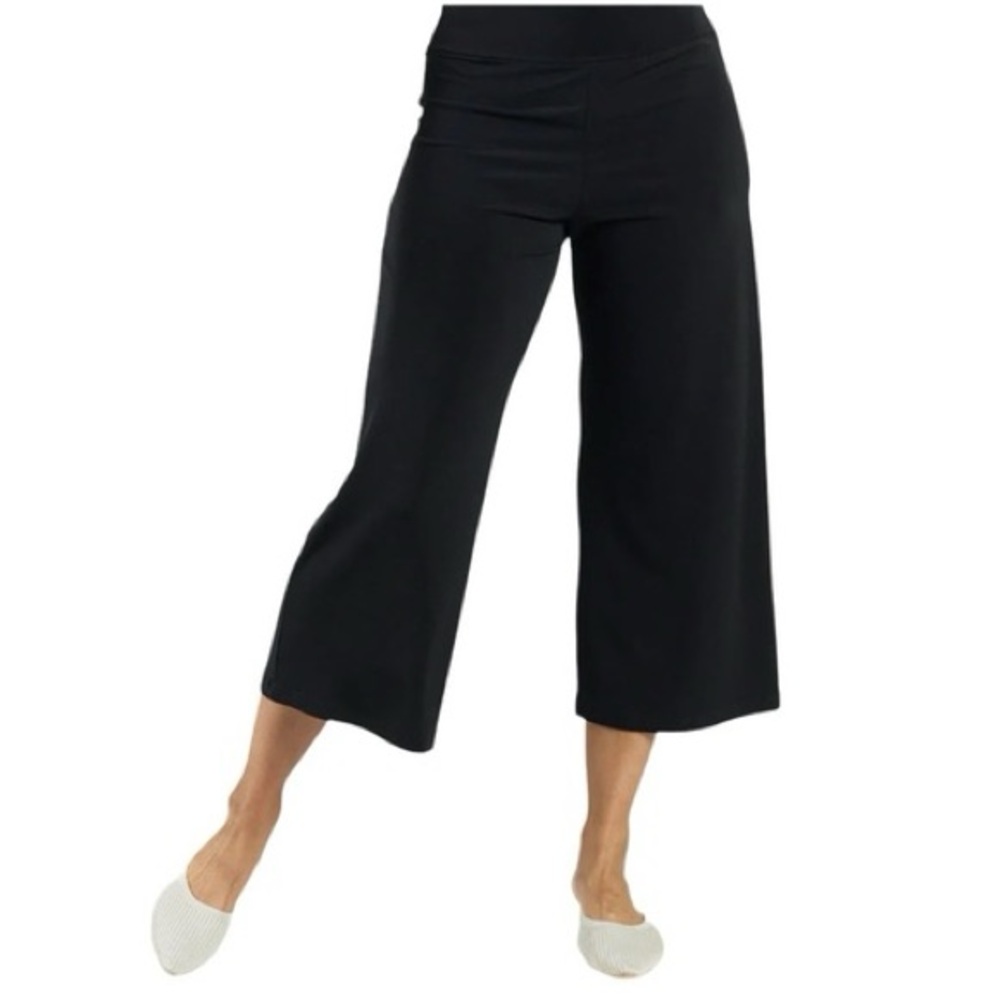 Clara Sunwoo Wide-Leg Stretchy Cropped Palazzo Pants Made in USA